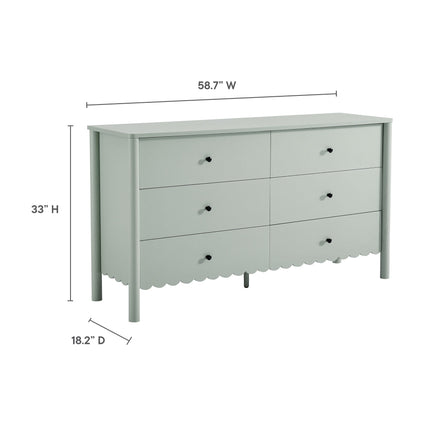 Modway EEI-7157 Emmeline Scalloped 6-Drawer Dresser Modway