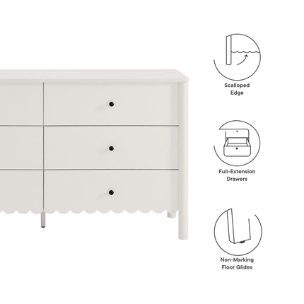 Modway EEI-7157 Emmeline Scalloped 6-Drawer Dresser Modway