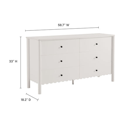Modway EEI-7157 Emmeline Scalloped 6-Drawer Dresser Modway