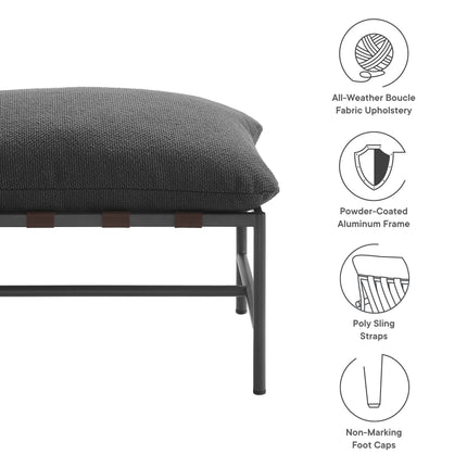 Modway EEI-7161 Raya Outdoor Patio Boucle Ottoman Modway