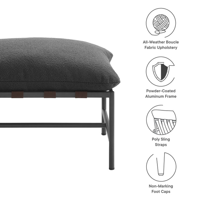 Modway EEI-7161 Raya Outdoor Patio Boucle Ottoman Modway