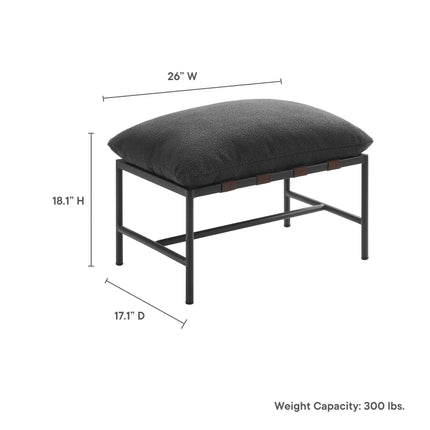 Modway EEI-7161 Raya Outdoor Patio Boucle Ottoman Modway