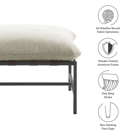 Modway EEI-7161 Raya Outdoor Patio Boucle Ottoman Modway