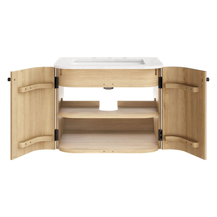 Modway EEI-7162 Zia 24" Wall-Mount Bathroom Vanity with Marble Sink Modway