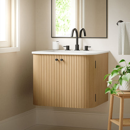 Modway EEI-7162 Zia 24" Wall-Mount Bathroom Vanity with Marble Sink Modway