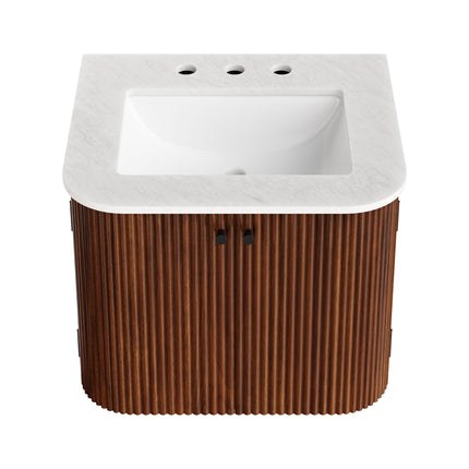 Modway EEI-7162 Zia 24" Wall-Mount Bathroom Vanity with Marble Sink Modway