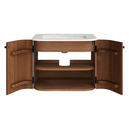 Modway EEI-7162 Zia 24" Wall-Mount Bathroom Vanity with Marble Sink Modway