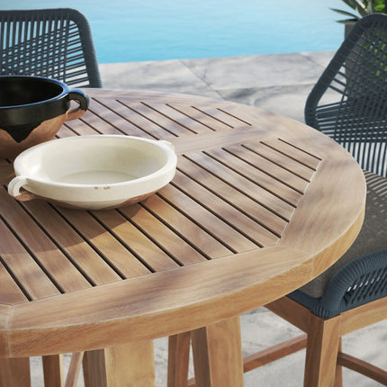 Modway EEI-7163 Wellspring 3-Piece Outdoor Patio Teak Wood Bar Set Modway