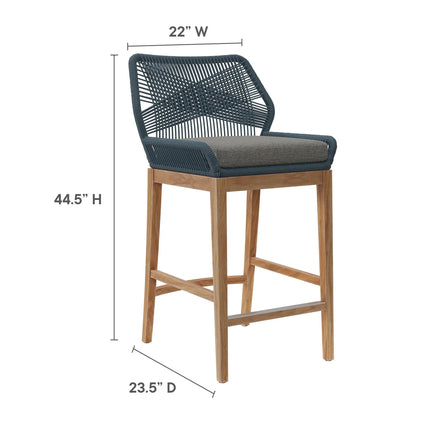 Modway EEI-7163 Wellspring 3-Piece Outdoor Patio Teak Wood Bar Set Modway