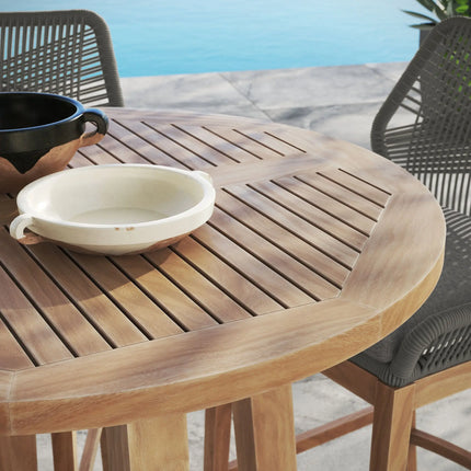 Modway EEI-7163 Wellspring 3-Piece Outdoor Patio Teak Wood Bar Set Modway