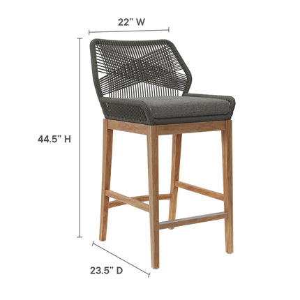 Modway EEI-7163 Wellspring 3-Piece Outdoor Patio Teak Wood Bar Set Modway