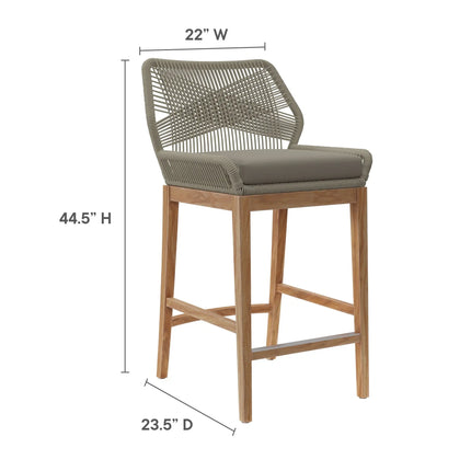 Modway EEI-7163 Wellspring 3-Piece Outdoor Patio Teak Wood Bar Set Modway