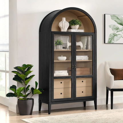Modway EEI-7168 Nolan 74" Tall Wide Arched Storage Display Cabinet Modway