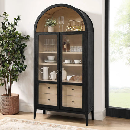 Modway EEI-7168 Nolan 74" Tall Wide Arched Storage Display Cabinet Modway