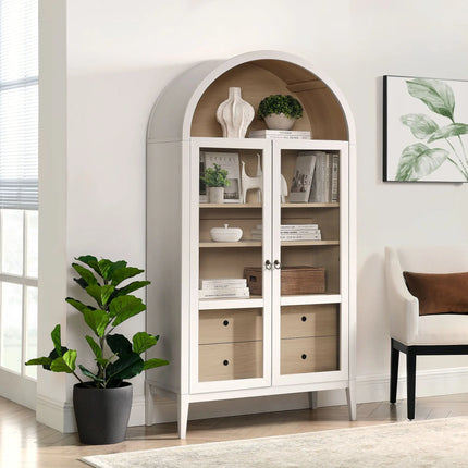 Modway EEI-7168 Nolan 74" Tall Wide Arched Storage Display Cabinet Modway