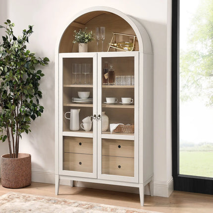 Modway EEI-7168 Nolan 74" Tall Wide Arched Storage Display Cabinet Modway