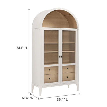 Modway EEI-7168 Nolan 74" Tall Wide Arched Storage Display Cabinet Modway