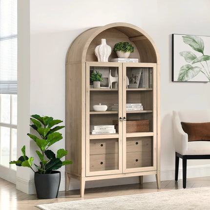 Modway EEI-7168 Nolan 74" Tall Wide Arched Storage Display Cabinet Modway