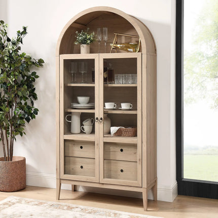 Modway EEI-7168 Nolan 74" Tall Wide Arched Storage Display Cabinet Modway