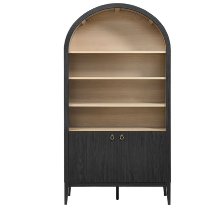 Modway EEI-7169 Nolan 74" Tall Wide Arched Storage Display Cabinet Bookshelf Modway