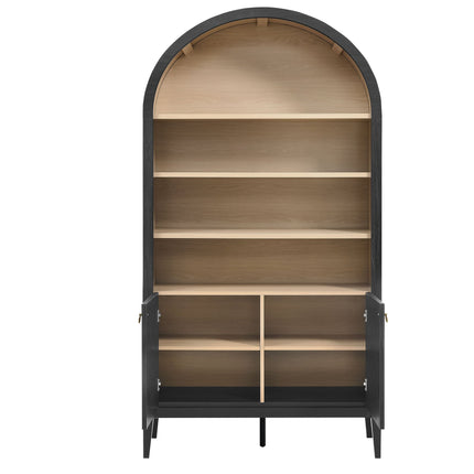 Modway EEI-7169 Nolan 74" Tall Wide Arched Storage Display Cabinet Bookshelf Modway