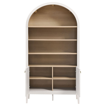 Modway EEI-7169 Nolan 74" Tall Wide Arched Storage Display Cabinet Bookshelf Modway