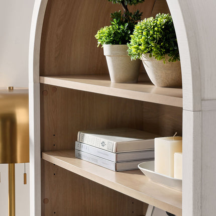 Modway EEI-7169 Nolan 74" Tall Wide Arched Storage Display Cabinet Bookshelf Modway