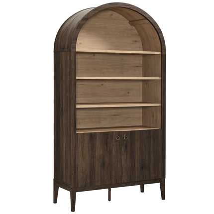 Modway EEI-7169 Nolan 74" Tall Wide Arched Storage Display Cabinet Bookshelf Modway