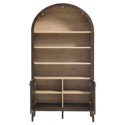 Modway EEI-7169 Nolan 74" Tall Wide Arched Storage Display Cabinet Bookshelf Modway