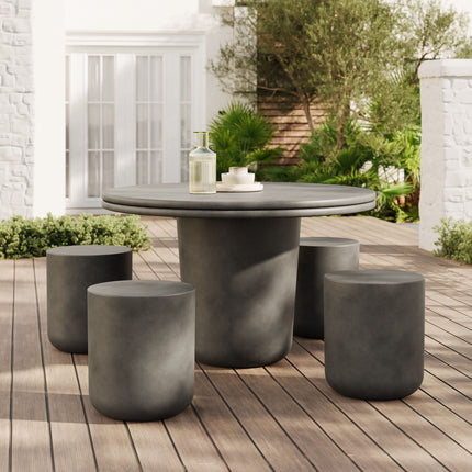 Modway EEI-7172 Brion Indoor - Outdoor Patio Concrete 5 Piece Dining Table Set Modway