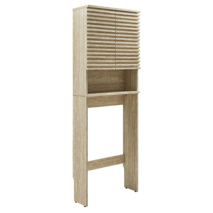 Modway EEI-7177 Render Over the Toilet Faux Travertine Bathroom Storage Cabinet Modway