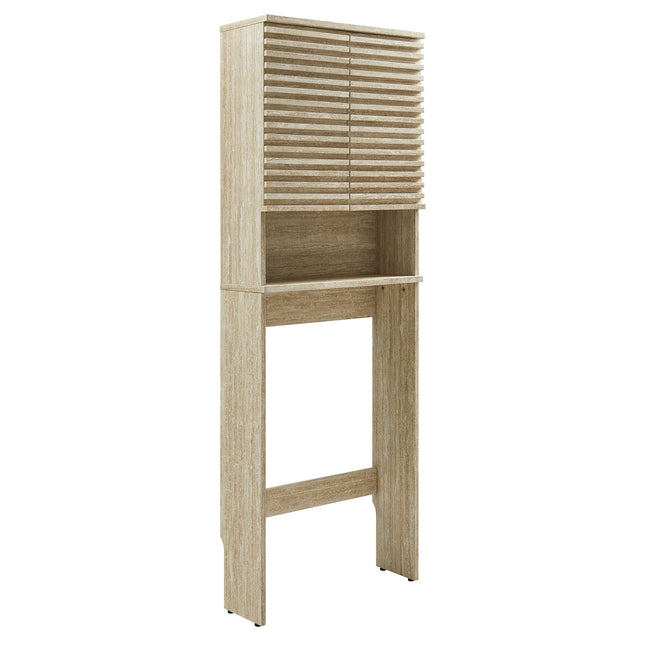 Modway EEI-7177 Render Over the Toilet Faux Travertine Bathroom Storage Cabinet Modway