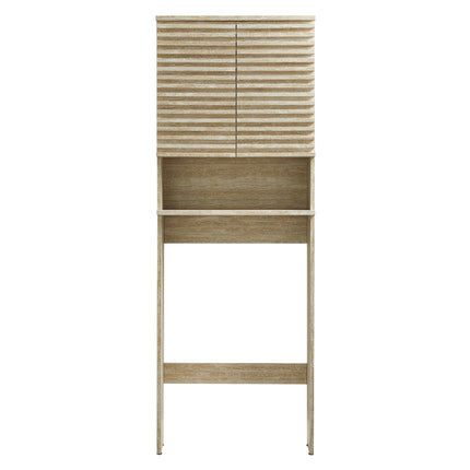 Modway EEI-7177 Render Over the Toilet Faux Travertine Bathroom Storage Cabinet Modway