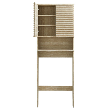 Modway EEI-7177 Render Over the Toilet Faux Travertine Bathroom Storage Cabinet Modway