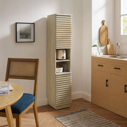 Modway EEI-7178 Render Tall Narrow Faux Travertine Linen Storage Cabinet Modway