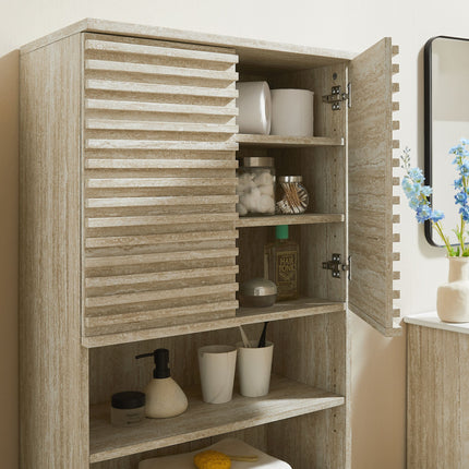 Modway EEI-7179 Render Tall Faux Travertine Linen Storage Cabinet Modway
