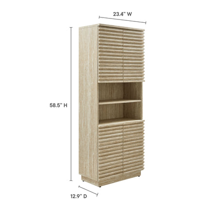Modway EEI-7179 Render Tall Faux Travertine Linen Storage Cabinet Modway