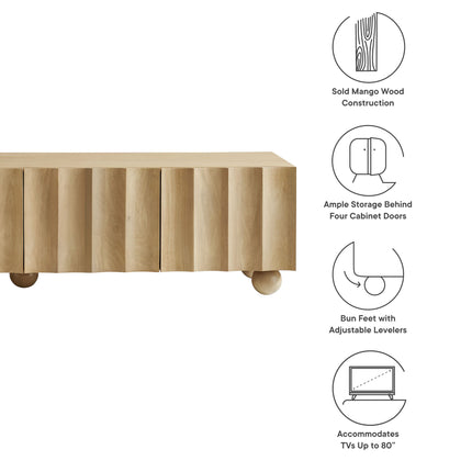 Modway EEI-7184 Sorren Scalloped 71" Wood TV Stand - Plaza Home Decor