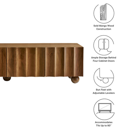 Modway EEI-7184 Sorren Scalloped 71" Wood TV Stand - Plaza Home Decor