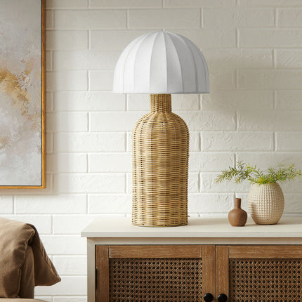 Modway EEI-7186 Santo Rattan Table Lamp With Dome Shade Modway