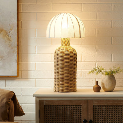 Modway EEI-7186 Santo Rattan Table Lamp With Dome Shade Modway