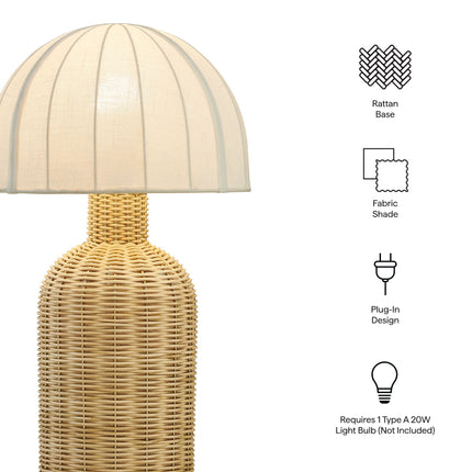 Modway EEI-7186 Santo Rattan Table Lamp With Dome Shade Modway