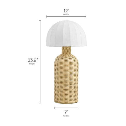Modway EEI-7186 Santo Rattan Table Lamp With Dome Shade Modway