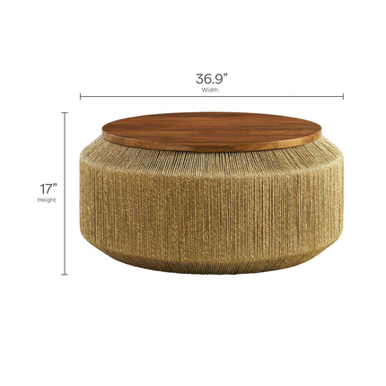 Modway EEI-7187 Maris Seagrass and Wood Coffee Table Modway