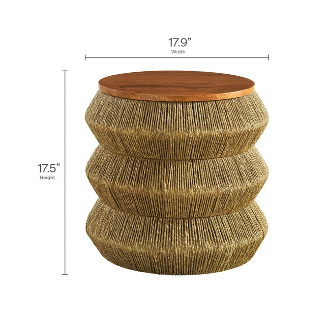 Modway EEI-7188 Maris Seagrass and Wood End Table Modway