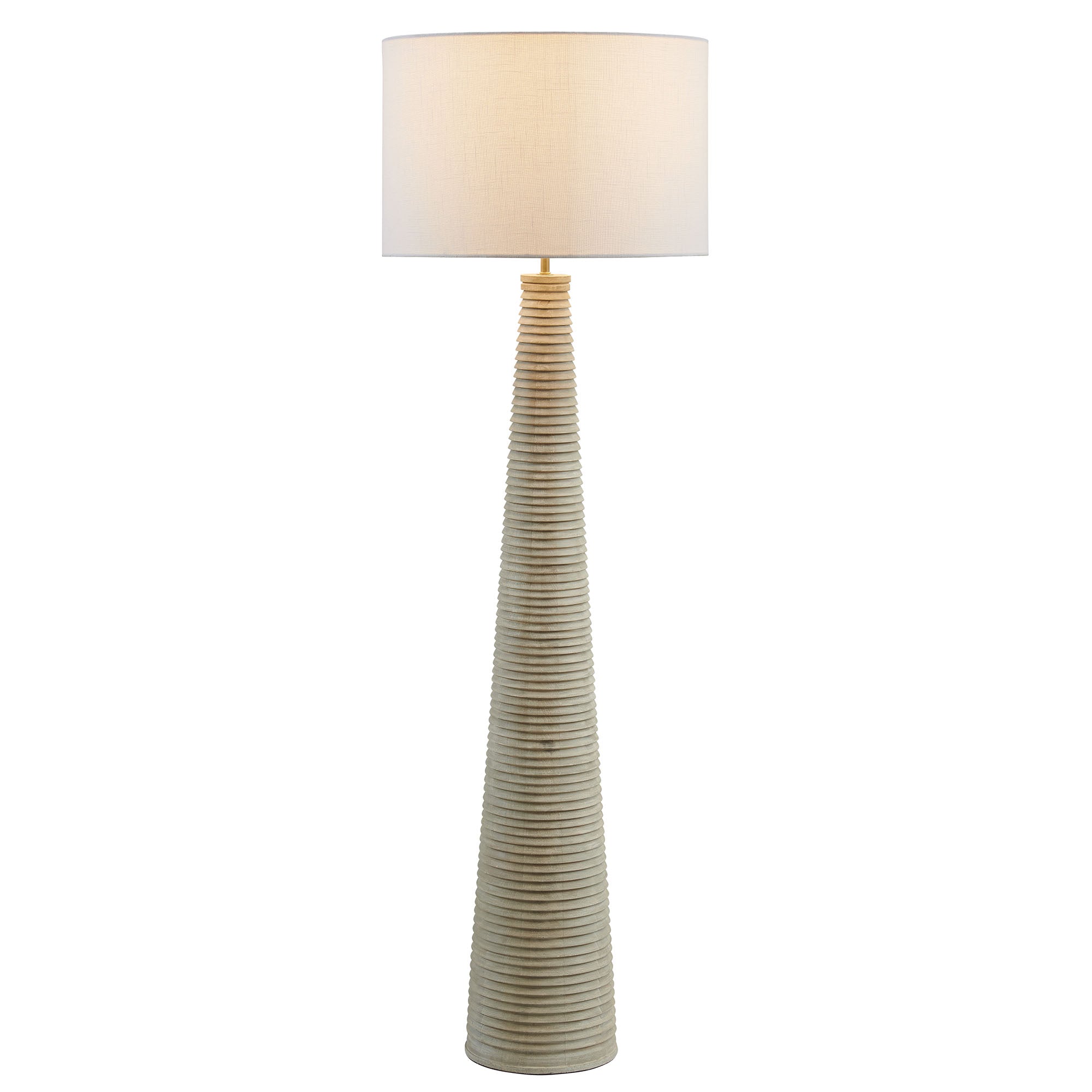 Modway EEI-7190 Saylor Carved Ribbed Wood Floor Lamp With Drum Shade