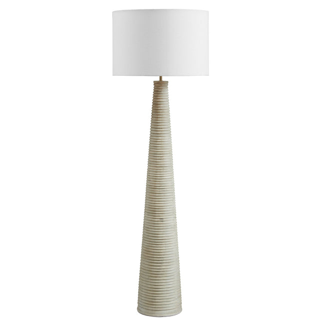 Modway EEI-7190 Saylor Carved Ribbed Wood Floor Lamp With Drum Shade Modway