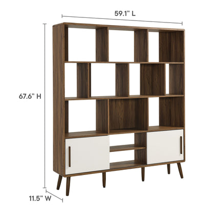 Modway EEI-7194 Transmit 59" Bookcase with Sliding Doors Modway