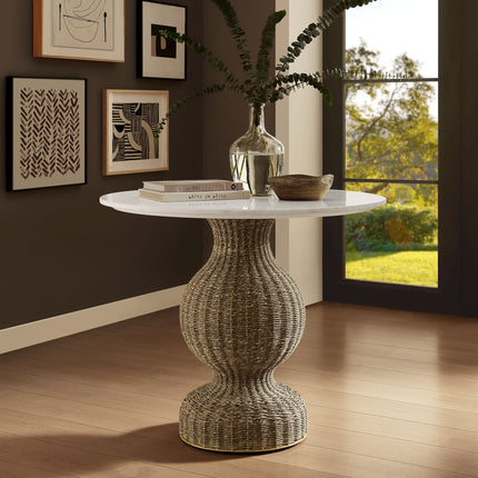 Modway EEI-7195 Zale 36" Marble and Seagrass Dining Table Modway