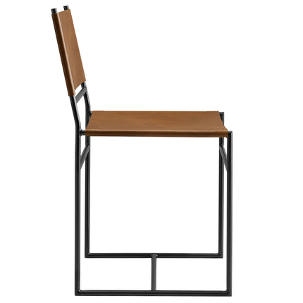 Modway EEI-7196 Thatcher Leather and Metal Dining Chair - Plaza Home Decor